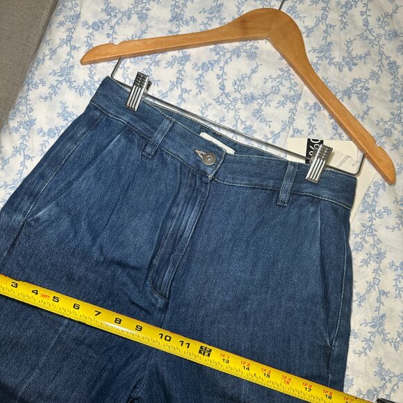COS NEW NWT WIDE LEG DENIM JEANS HIGH WAISTED PANTS COTTON TROUSER US4 SMALL - Picture 5 of 8